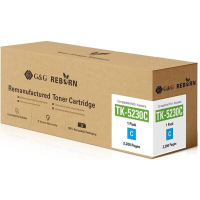 Toner Cyan G&G - Compatible Kyocera TK-5230C - Reborn, 2200 pages Toner Cyan G&G - Compatible Kyocera TK-5230C - Reborn, 2200 pages