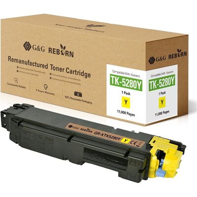 G&G Kyocera TK-5280 Jaune Reborn Toner - Écologique, 11000 Pages G&G Kyocera TK-5280 Jaune Reborn Toner - Écologique, 11000 Pages
