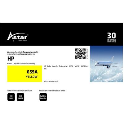 Astar, Toner, AS20412 HP 659A CLJ Toner jaune reconditionné, 13 000 pages, puce Astar, Toner, AS20412 HP 659A CLJ Toner jaune reconditionné, 13 000 pages, puce