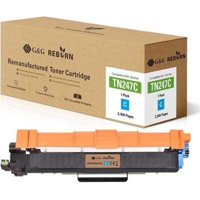 Toner Cyan G&G TN-247C - Écologique, 2300 Pages - Fournitures d'imprimante Toner Cyan G&G TN-247C - Écologique, 2300 Pages - Fournitures d'imprimante