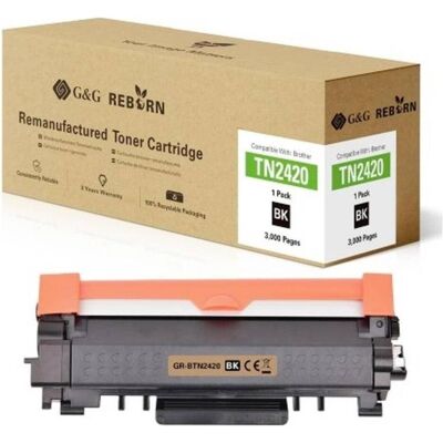 G&G Brother TN-2420 Noir Compatible Reconditionné - Cartouche de toner G&G Brother TN-2420 Noir Compatible Reconditionné - Cartouche de toner