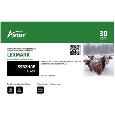 Astar, Toner, AS20426 LEXMARK 55B2X0E MS/MX Astar, Toner, AS20426 LEXMARK 55B2X0E MS/MX