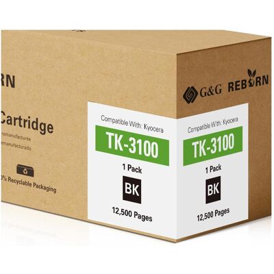 G&G Kyocera TK-3100 Toner Noir Reconditionné - Cartouche d'Imprimante G&G Kyocera TK-3100 Toner Noir Reconditionné - Cartouche d'Imprimante