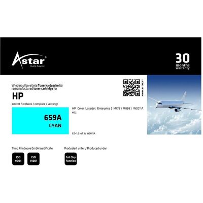 Astar, Toner, AS20410 Toner cyan HP 659A CLJ reconditionné, 13 000 pages, puce Astar, Toner, AS20410 Toner cyan HP 659A CLJ reconditionné, 13 000 pages, puce