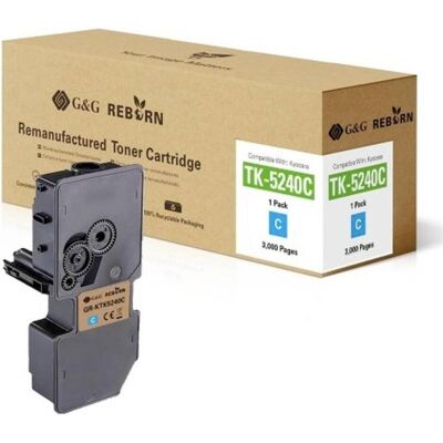 Toner Cyan G&G pour Kyocera TK-5240C - Écologique & Qualité Toner Cyan G&G pour Kyocera TK-5240C - Écologique & Qualité