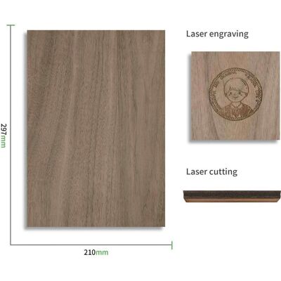 XTool 3 mm Walnut Plywood (6-Pack) (Accessoire), 3D accessoires XTool 3 mm Walnut Plywood (6-Pack) (Accessoire), 3D accessoires