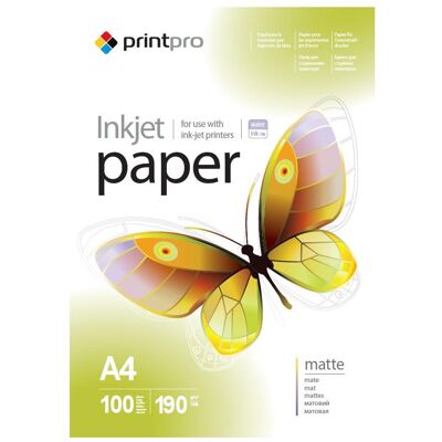 Colorway Office supplies PrintPro Matte Photo Paper, 190g/m, A4, 100pcs. (190 g/m², A4, 100 pcs), Papier photo, Blanc Colorway Office supplies PrintPro Matte Photo Paper, 190g/m, A4, 100pcs. (190 g/m², A4, 100 pcs), Papier photo, Blanc