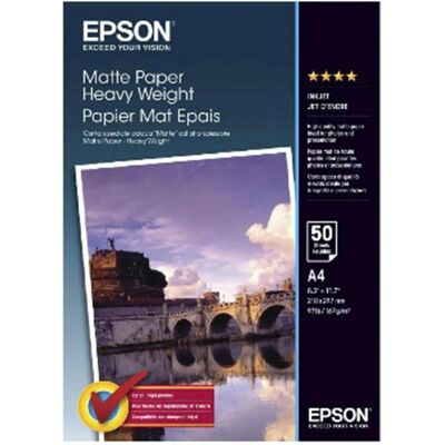 Epson tapis double face (178 g/m², A4, 50 pcs), Papier photo, Blanc Epson tapis double face (178 g/m², A4, 50 pcs), Papier photo, Blanc