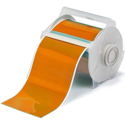 Brady, Rouleau d’étiquettes, B-7569, Vinyle standard, orange, 101mm x 30m, f. GlobalMark (101.60 mm) Brady, Rouleau d’étiquettes, B-7569, Vinyle standard, orange, 101mm x 30m, f. GlobalMark (101.60 mm)