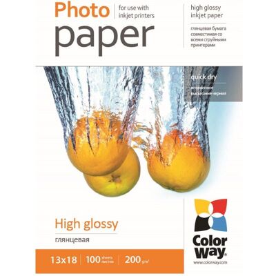 Colorway Fotopapier Hochglänzend 200g/m², 100 Stück, 13x18 cm (200 g/m², 13 x 18 cm, 100 pcs), Papier photo, Blanc Colorway Fotopapier Hochglänzend 200g/m², 100 Stück, 13x18 cm (200 g/m², 13 x 18 cm, 100 pcs), Papier photo, Blanc