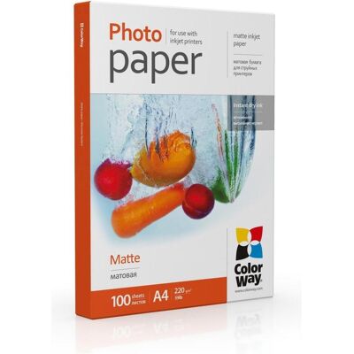Colorway Papier photo PM220100A4 Matte, blanc, A4, 220 g/m (220 g/m², A4, 100 pcs), Papier photo, Blanc Colorway Papier photo PM220100A4 Matte, blanc, A4, 220 g/m (220 g/m², A4, 100 pcs), Papier photo, Blanc