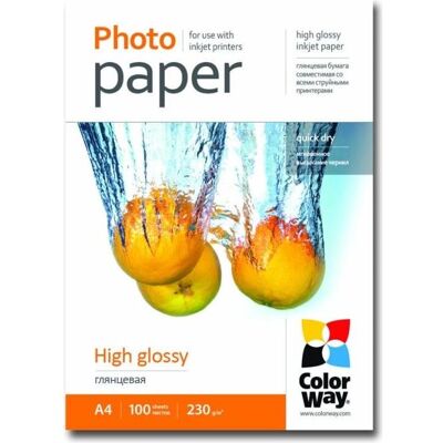 Colorway Blanc brillant (230 g/m², A4, 100 pcs), Papier photo, Blanc Colorway Blanc brillant (230 g/m², A4, 100 pcs), Papier photo, Blanc