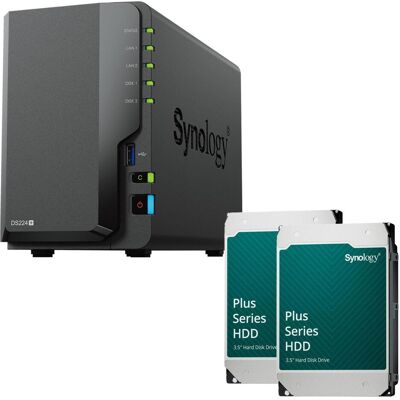 Synology DiskStation DS224+ 2 baies Boîtier vide pour serveur NAS (DS224+) + 2x 12TB (24TB) Synolog... (2 x 12 To), NAS, Noir Synology DiskStation DS224+ 2 baies Boîtier vide pour serveur NAS (DS224+) + 2x 12TB (24TB) Synolog... (2 x 12 To), NAS, Noir