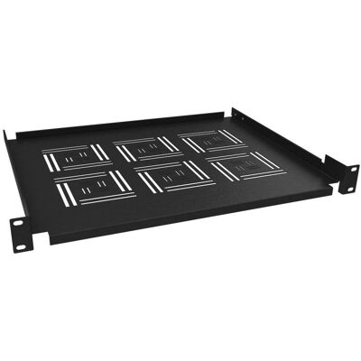 Solarix UP-03-B noir / étagère 19" 1U / profondeur 350 mm / fixation sur les barres avant, Armoire serveur : accessoires, Noir Solarix UP-03-B noir / étagère 19" 1U / profondeur 350 mm / fixation sur les barres avant, Armoire serveur : accessoires, Noir