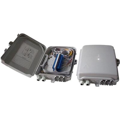 XtendLan Boîtier de distribution en plastique pour FTTH, 24 épissures SC, 2 orifices de passage de câbles,, Serveur : accessoires, Gris XtendLan Boîtier de distribution en plastique pour FTTH, 24 épissures SC, 2 orifices de passage de câbles,, Serveur : accessoires, Gris