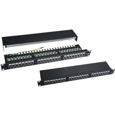 XtendLan noir / panneau de brassage / 19 pouces / 24 ports / Cat6 / blindé / attaches de fixation, Serveur : accessoires, Noir XtendLan noir / panneau de brassage / 19 pouces / 24 ports / Cat6 / blindé / attaches de fixation, Serveur : accessoires, Noir