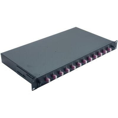 Helos Boîte d'épissure fibre optique 19" 12 x LC Duplex OM4, prête à épisser, noire, Serveur : accessoires, Noir Helos Boîte d'épissure fibre optique 19" 12 x LC Duplex OM4, prête à épisser, noire, Serveur : accessoires, Noir
