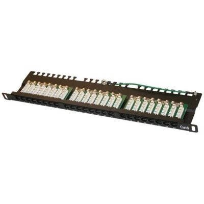 XtendLan Panneau de brassage 19" / UTP / 24 ports / Cat6 / LSA / 0,5U / noir, Serveur : accessoires, Noir XtendLan Panneau de brassage 19" / UTP / 24 ports / Cat6 / LSA / 0,5U / noir, Serveur : accessoires, Noir