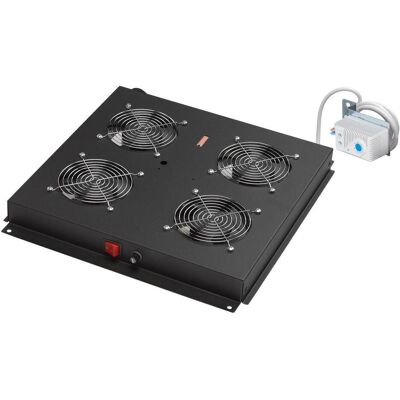 Link 4 Assemblage du ventilateur avec thermostat pour, Armoire serveur : accessoires, Noir Link 4 Assemblage du ventilateur avec thermostat pour, Armoire serveur : accessoires, Noir