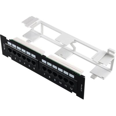 XtendLan / Panneau de raccordement mural / 12 ports / Cat5e, Serveur : accessoires, Noir XtendLan / Panneau de raccordement mural / 12 ports / Cat5e, Serveur : accessoires, Noir