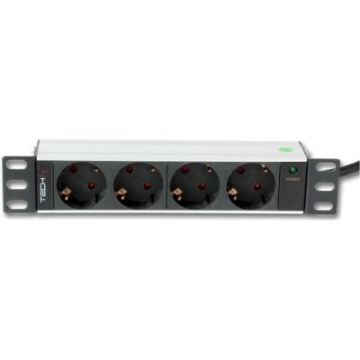 Techly I-CASE M10-4D Unité de distribution d'alimentation (PDU) 4 sorties AC 1U Aluminium, Accessoire ASI Techly I-CASE M10-4D Unité de distribution d'alimentation (PDU) 4 sorties AC 1U Aluminium, Accessoire ASI