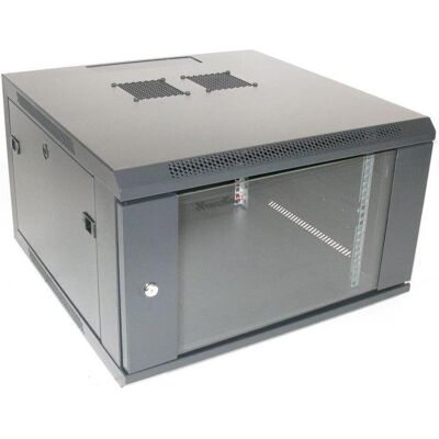 XtendLan 19" nástěnný rozvaděč 6U 600x600, nosnost 60 kg, skleněné dveře, svařovaný, černý (6 HE, Rack 19 pouces), Armoire serveur, Noir XtendLan 19" nástěnný rozvaděč 6U 600x600, nosnost 60 kg, skleněné dveře, svařovaný, černý (6 HE, Rack 19 pouces), Armoire serveur, Noir