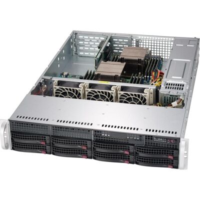 Supermicro CSE-825TQC-R802WB - Boîtier rack 2U, noir, ATX, Sata/Sas Supermicro CSE-825TQC-R802WB - Boîtier rack 2U, noir, ATX, Sata/Sas