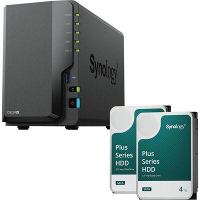 Synology DiskStation DS224+ 2 Einschübe + 8 TB Plus (2 x 4 To, Synology HAT 33xx), NAS, Noir Synology DiskStation DS224+ 2 Einschübe + 8 TB Plus (2 x 4 To, Synology HAT 33xx), NAS, Noir
