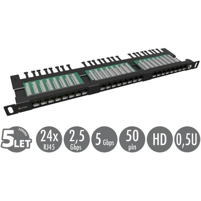 Solarix SX24HD-5E-UTP-BK Patchpanel 24x RJ45 CAT5E UTP mit Bindestreifen / 0,5HE / schwarz, Serveur : accessoires, Noir Solarix SX24HD-5E-UTP-BK Patchpanel 24x RJ45 CAT5E UTP mit Bindestreifen / 0,5HE / schwarz, Serveur : accessoires, Noir