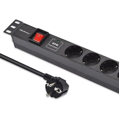 Qoltec PDU en aluminium pour RACK 19" 1U 16A 6xSCHUKO 1 8 Mio., Accessoire ASI Qoltec PDU en aluminium pour RACK 19" 1U 16A 6xSCHUKO 1 8 Mio., Accessoire ASI
