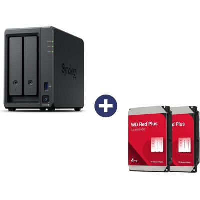 Synology Disk Station DS725+ NAS-Server (2 Schächte) + WD Red Plus NAS Festplatte - 8 TB (2x 4... (2 x 4 To), NAS, Noir Synology Disk Station DS725+ NAS-Server (2 Schächte) + WD Red Plus NAS Festplatte - 8 TB (2x 4... (2 x 4 To), NAS, Noir