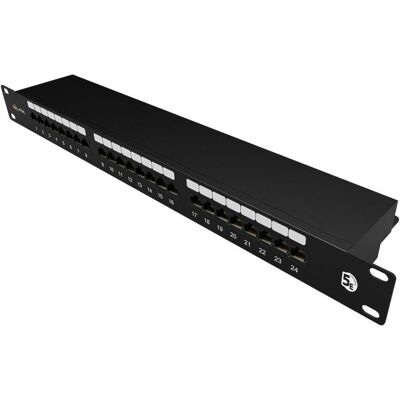 Solarix Panneau de brassage 24 x RJ45 CAT5E STP 1U SX24-5E-STP-BK-N, Serveur : accessoires, Noir Solarix Panneau de brassage 24 x RJ45 CAT5E STP 1U SX24-5E-STP-BK-N, Serveur : accessoires, Noir