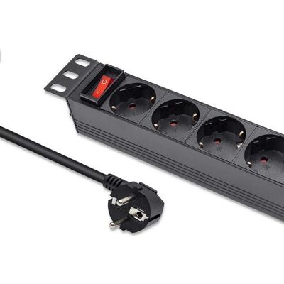 Qoltec Steckdosenleiste für RACK 10 1U, 16A, PDU, 4xSCHUKO, 1.8m, Accessoire ASI Qoltec Steckdosenleiste für RACK 10 1U, 16A, PDU, 4xSCHUKO, 1.8m, Accessoire ASI