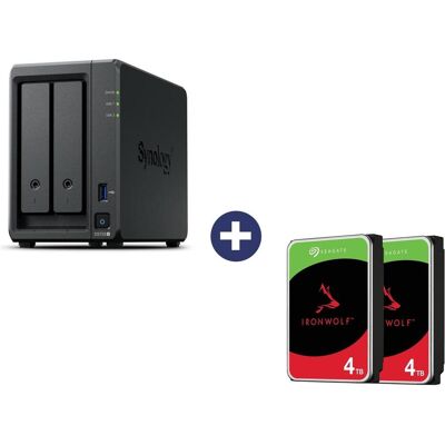 Synology Disk Station DS725+ NAS-Server (2 Schächte) + Seagate Ironwolf NAS HDD 8 TB (2x 4 TB)... (2 x 4 To, Seagate Ironwolf), NAS Synology Disk Station DS725+ NAS-Server (2 Schächte) + Seagate Ironwolf NAS HDD 8 TB (2x 4 TB)... (2 x 4 To, Seagate Ironwolf), NAS