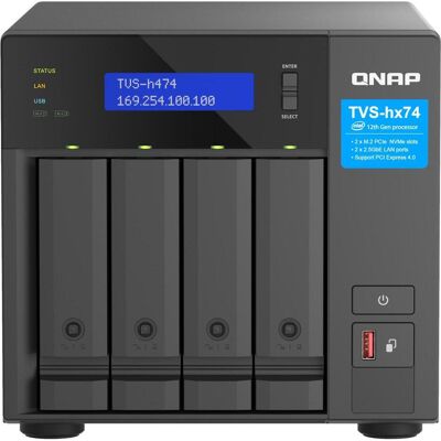 QNAP TVS-H474-I3-8G Serveur Nas TVS-h474-i3-8G Tower, NAS, Noir QNAP TVS-H474-I3-8G Serveur Nas TVS-h474-i3-8G Tower, NAS, Noir