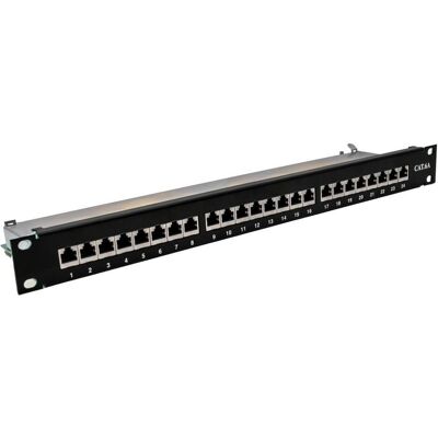 XtendLan noir / panneau de brassage / 19 pouces / 24 ports / Cat6a / blindé, Serveur : accessoires, Noir XtendLan noir / panneau de brassage / 19 pouces / 24 ports / Cat6a / blindé, Serveur : accessoires, Noir