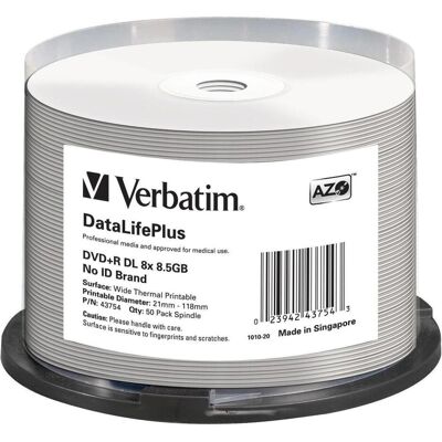 Verbatim Dvd+R dl (50x), Support de données optiques Verbatim Dvd+R dl (50x), Support de données optiques