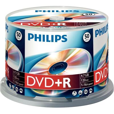 Philips 1x50 DVD+R 4.7GB 16x SP (50x), Support de données optiques Philips 1x50 DVD+R 4.7GB 16x SP (50x), Support de données optiques