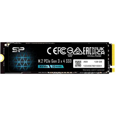 Silicon Power SSD A60 128GB M.2 PCIe NVMe Gen3x4 (128 Go, M.2 2280), SSD Silicon Power SSD A60 128GB M.2 PCIe NVMe Gen3x4 (128 Go, M.2 2280), SSD