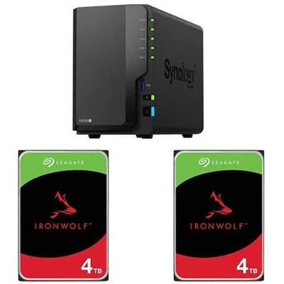 Synology DiskStation DS225+ avec disque dur NAS Seagate Ironwolf (2 x 4 To, Seagate Ironwolf), NAS, Noir Synology DiskStation DS225+ avec disque dur NAS Seagate Ironwolf (2 x 4 To, Seagate Ironwolf), NAS, Noir