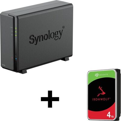 Synology DiskStation DS124 1 tiroir serveur NAS boîtier vide + 1x Seagate Ironwolf SATA 3.5"" HDD 4T (1 x 4 To, Seagate Ironwolf), NAS Synology DiskStation DS124 1 tiroir serveur NAS boîtier vide + 1x Seagate Ironwolf SATA 3.5"" HDD 4T (1 x 4 To, Seagate Ironwolf), NAS
