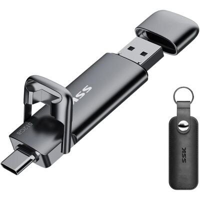 SSK USB-A / USB-C Portable SSD Flash Drive 512GB (0.51 To), SSD externe SSK USB-A / USB-C Portable SSD Flash Drive 512GB (0.51 To), SSD externe