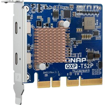 QNAP QXP-T52P Thunderbolt 5 dual ports expansion card PCIe Gen4 x4, NAS : accessoires QNAP QXP-T52P Thunderbolt 5 dual ports expansion card PCIe Gen4 x4, NAS : accessoires