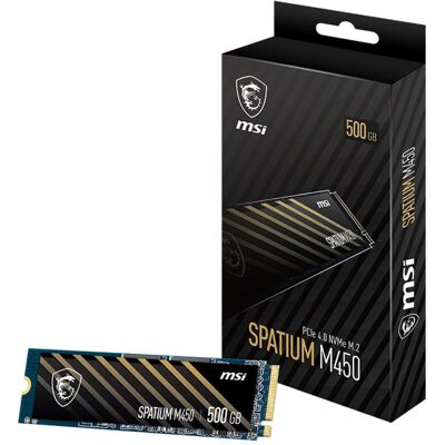MSI SSD SPATIUM M450 PCIE 4.0 NVME M.2 500GB V (500 Go, M.2 2280), SSD MSI SSD SPATIUM M450 PCIE 4.0 NVME M.2 500GB V (500 Go, M.2 2280), SSD