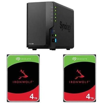 Synology DiskStation DS225+ avec disque dur NAS Seagate Ironwolf (2 x 4 To, Seagate Ironwolf), NAS, Noir Synology DiskStation DS225+ avec disque dur NAS Seagate Ironwolf (2 x 4 To, Seagate Ironwolf), NAS, Noir