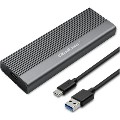 Boîtier SSD M.2 Qoltec - 2TB - Gris - Support SATA - USB-C Boîtier SSD M.2 Qoltec - 2TB - Gris - Support SATA - USB-C
