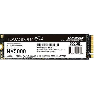 Teamgroup SSD 500GB NV5000 TM8FGM500G0C101 PCIe M.2 PCIe 4.0 x4 (500 Go, M.2 2280), SSD Teamgroup SSD 500GB NV5000 TM8FGM500G0C101 PCIe M.2 PCIe 4.0 x4 (500 Go, M.2 2280), SSD