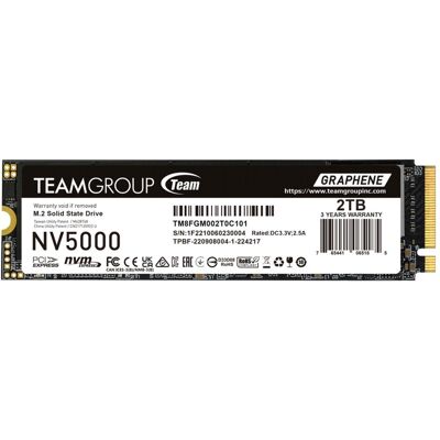Team Group NV5000 2 TB (PCIe 4.0 x4 NVMe M.2 2280 Graphen-Kühlkörper) (2000 Go, M.2 2280), SSD Team Group NV5000 2 TB (PCIe 4.0 x4 NVMe M.2 2280 Graphen-Kühlkörper) (2000 Go, M.2 2280), SSD