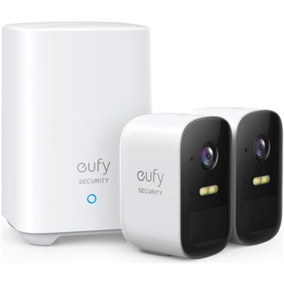 Eufy EufyCam 2C - Caméra de sécurité sans fil - Intérieur & extérieur - Résistante aux intempéries - Blanc - 1080P - Audio - Wi-Fi - Pack de 2 Eufy EufyCam 2C - Caméra de sécurité sans fil - Intérieur & extérieur - Résistante aux intempéries - Blanc - 1080P - Audio - Wi-Fi - Pack de 2