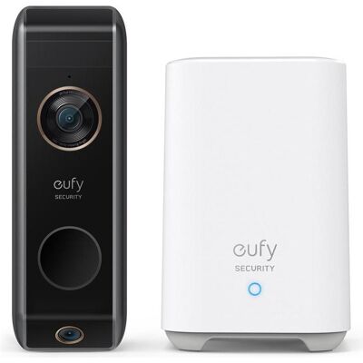 Eufy E8213 - Sonnette vidéo à double caméra 2K - Blanc/Noir - Sonnerie de porte Eufy E8213 - Sonnette vidéo à double caméra 2K - Blanc/Noir - Sonnerie de porte